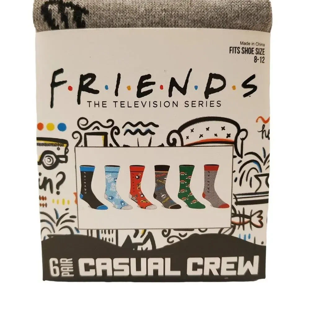 Friends Casual Crew Socks-6 Pairs